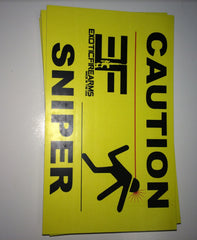 Caution Sniper Sticker